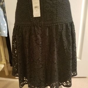 NWT Loft Lace Skirt - dark green